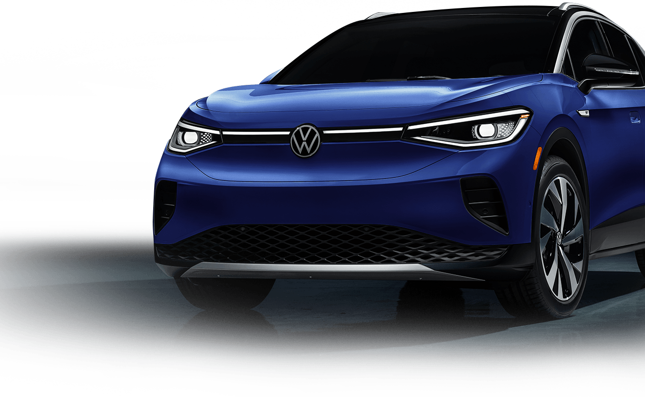 id-4-tablet-mobile Front angled view of a Volkswagen ID.4 electric vehicle
